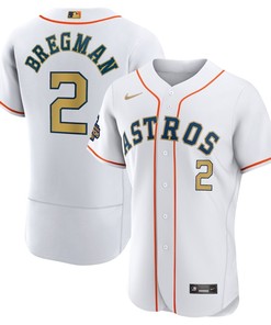 Alex Bregman 2 Houston Astros 2023 Gold Collection Player Elite Jersey - White