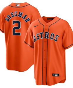 Alex Bregman Houston Astros Alternate Replica Player Name Jersey Orange Mlb