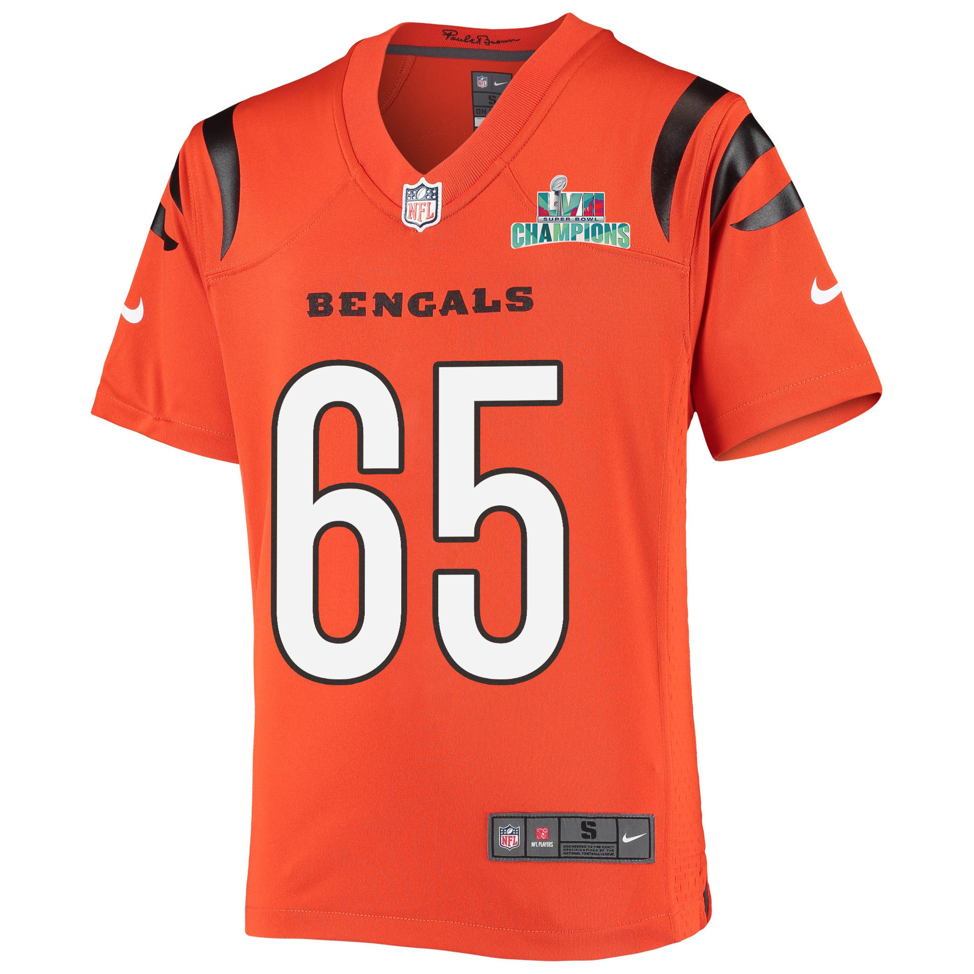 Alex Cappa 65 Cincinnati Bengals Super Bowl LVII Champions Youth Alternate Game Jersey - Black