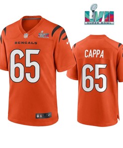 Alex Cappa 65 Cincinnati Bengals Super Bowl LVII Men Game Jersey- Orange