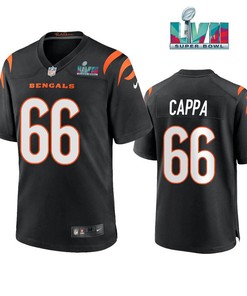 Alex Cappa 66 Cincinnati Bengals Super Bowl LVII Men Game Jersey- Black