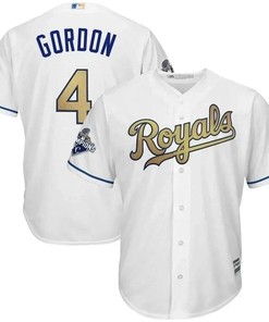 Alex Gordon Kansas City Royals World Series Champions Gold Program Cool Base Player Jersey - White
