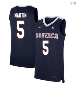 Alex Martin 5 Gonzaga Bulldogs Elite Basketball Youth Jersey - Navy