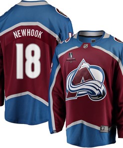 Alex Newhook 18 Colorado Avalanche Stanley Cup 2023 Playoffs Patch Home Breakaway Men Jersey - Burgundy