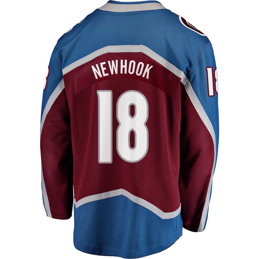 Alex Newhook 18 Colorado Avalanche Stanley Cup 2023 Playoffs Patch Home Breakaway Men Jersey - Burgundy