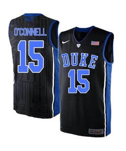 Alex OConnell 15 Duke Blue Devils Elite Basketball Men Jersey - Black Blue