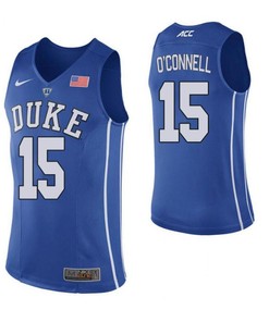 Alex OConnell 15 Elite Duke Blue Devils Basketball Jersey Blue