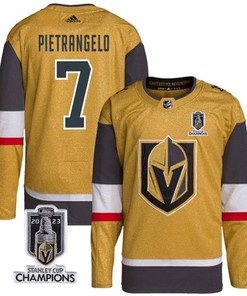 Alex Pietrangelo 7 Vegas Golden Knights 2023 Stanley Cup Champions Patch Breakaway Home Jersey - Gold