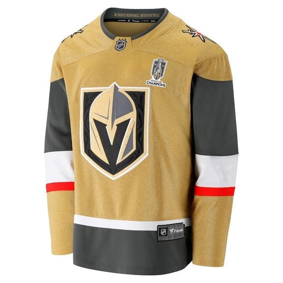 Alex Pietrangelo 7 Vegas Golden Knights 2023 Stanley Cup Champions Patch Breakaway Home Jersey - Gold