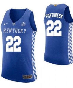 Alex Poythress 22 Kentucky Wildcats Elite Basketball Home Men Jersey - Blue