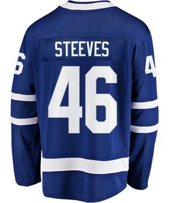 Alex Steeves 46 Toronto Maple Leafs Stanley Cup 2023 Playoffs Patch Home Breakaway Men Jersey - Blue