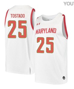 Alex Tostado 25 Maryland Terrapins Retro Basketball Youth Jersey - White