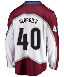 Alexandar Georgiev 40 Colorado Avalanche Stanley Cup 2023 Playoffs Patch Away Breakaway Men Jersey - White