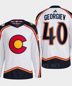 Alexandar Georgiev 40 Reverse Retro 2.0 2022 Colorado Avalanche White Jersey Primegreen