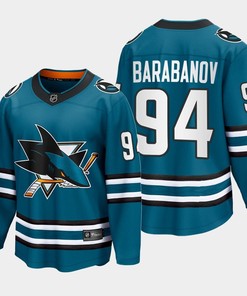 Alexander Barabanov 94 San Jose Sharks 2022-23 Home The Evolve Teal Jersey