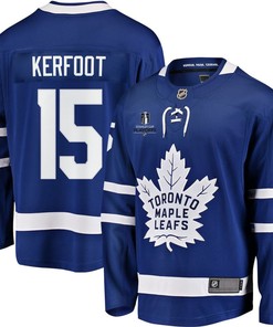 Alexander Kerfoot 15 Toronto Maple Leafs Stanley Cup 2023 Playoffs Patch Home Breakaway Men Jersey - Blue