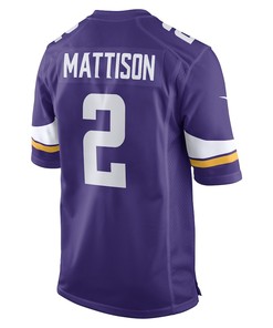 Alexander Mattison Minnesota Vikings Game Player Jersey - Purple