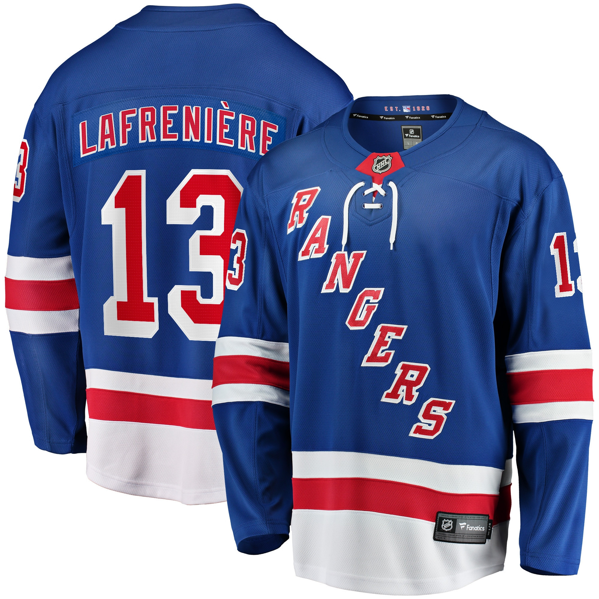 Alexis Lafrenière New York Rangers Fanatics Branded Breakaway Player Jersey - Blue Nhl