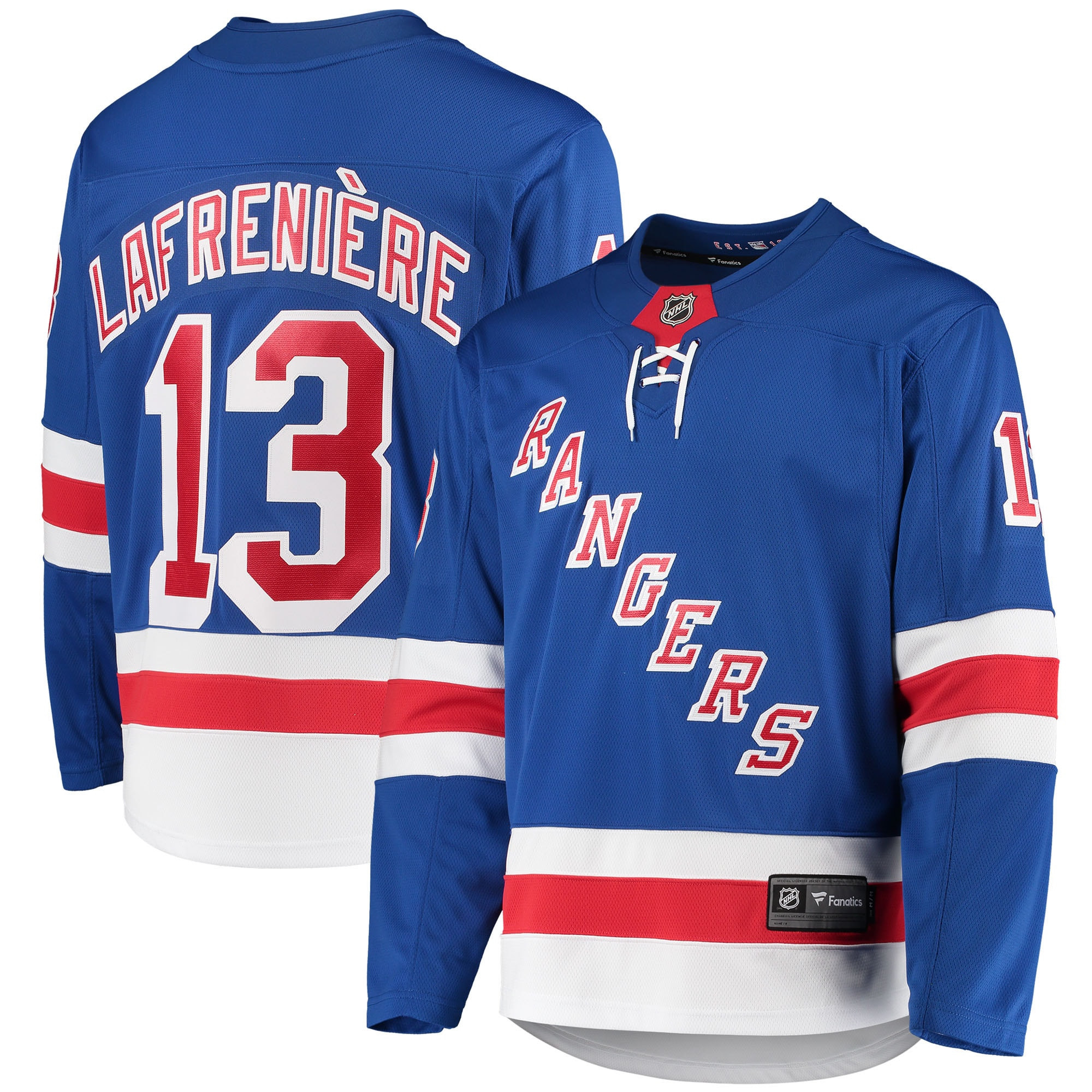 Alexis Lafrenière New York Rangers Fanatics Branded Premier Breakaway Player Jersey - Blue Nhl