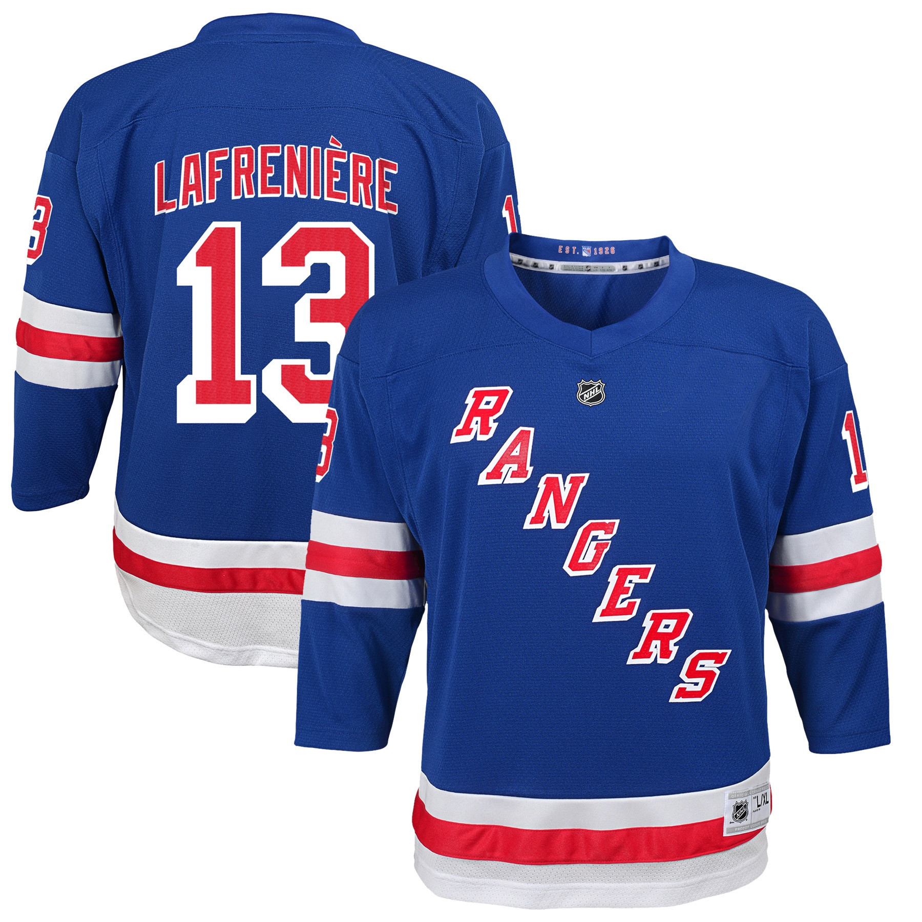 Alexis Lafreniere New York Rangers Home Replica Player Jersey - Blue Nhl