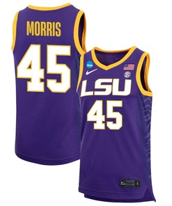 Alexis Morris 45 LSU Tigers 2023 NCAA Basketball Jersey - Purple