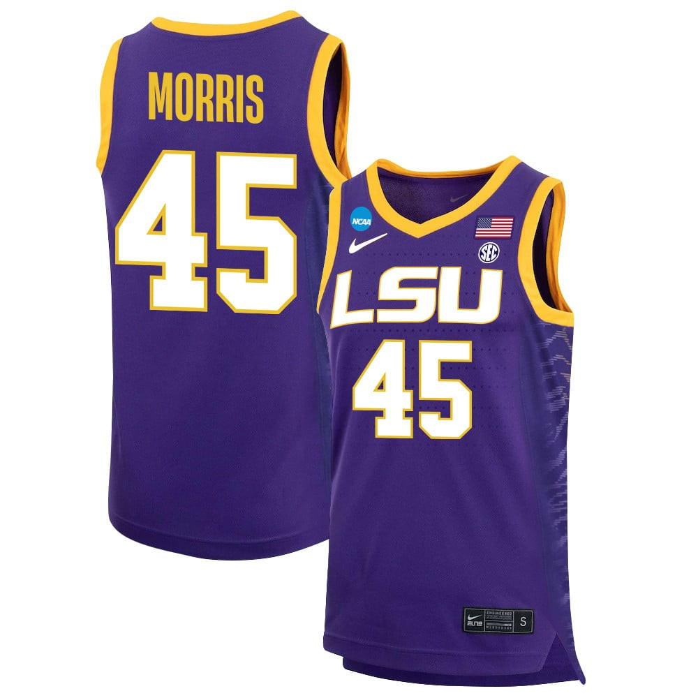 Alexis Morris 45 LSU Tigers 2023 NCAA Basketball Jersey - Purple