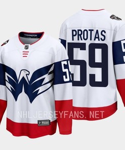 Aliaksei Protas 59 Washington Capitals 2023 Jersey Stadium White Primegreen