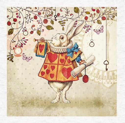 Alice Wonderland Trumpet White Rabbit Swirls Shower Curtain Home Decor