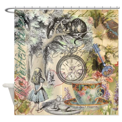 Alice in Wonderland Bathroom Shower Curtain Home Decor