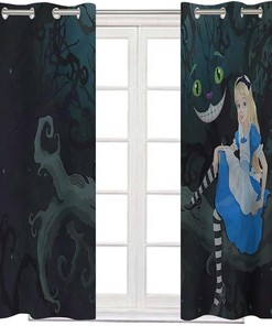 Alice in Wonderland Blackout Curtain Panel Fairytale Kids Grommet Top Window Treatment