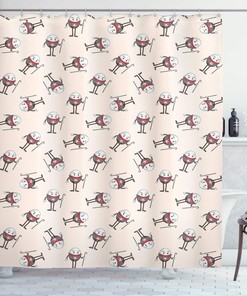 Alice in Wonderland Humpty Dumpty Dancing Shower Curtain, Cartoon Character Bathroom Decor 