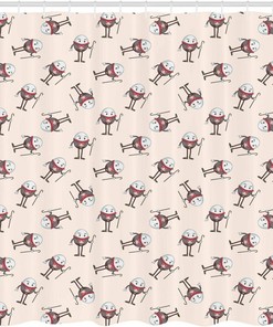 Alice in Wonderland Humpty Dumpty Dancing Shower Curtain, Cartoon Character Bathroom Decor