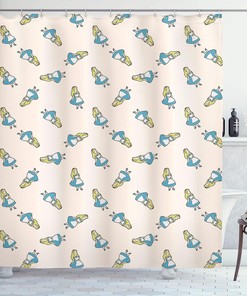 Alice in Wonderland New Adventure Shower Curtain, Cartoon Print Bathroom Decor 