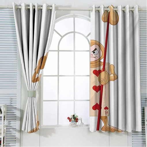Alice in Wonderland Room Darkening Drapery Sets for Home Decor Living Room