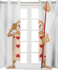 Alice in Wonderland Room Darkening Drapery Sets for Home Decor Living Room