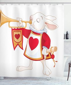 Alice in Wonderland We are All Mad Here Shower Curtain, Pink Blue Purple Bathroom Decor 