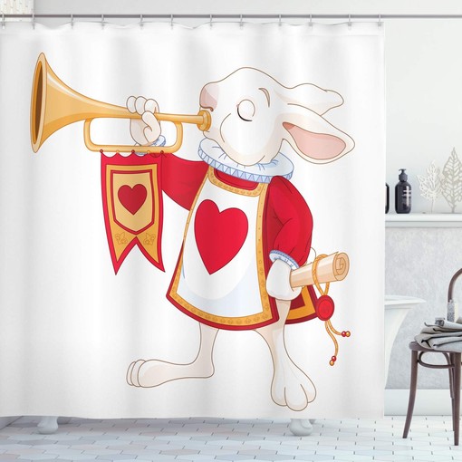 Alice in Wonderland We are All Mad Here Shower Curtain, Pink Blue Purple Bathroom Decor