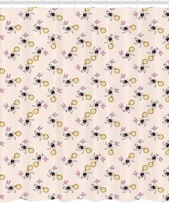 Alice in Wonderland White Rabbit Cartoon Shower Curtain, Fantasy Bathroom Decor