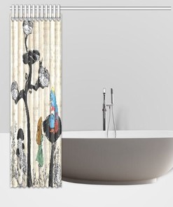 Alice in Wonderland and Blue Caterpillar Bathroom Shower Curtain Home Decor