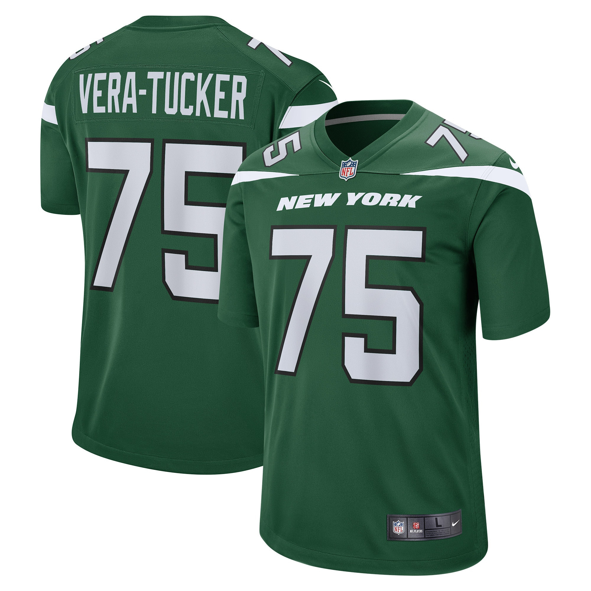 Alijah Vera-tucker New York Jets Game Jersey - Gotham Green Nfl