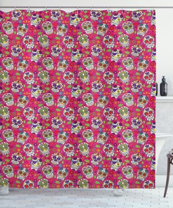 All Saints Day Extra Long Sugar Skull Shower Curtain