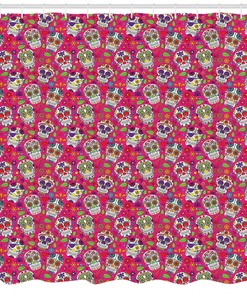 All Saints Day Extra Long Sugar Skull Shower Curtain