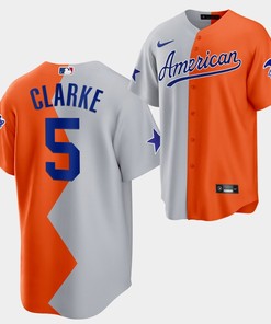 All-Star Futures Game 2022-23 Oakland Athletics Denzel Clarke 5 Gray Orange Jersey
