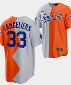 All-Star Futures Game 2022-23 Oakland Athletics Shea Langeliers 33 Gray Orange Jersey