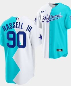 All-Star Futures Game 2022-23 San Diego Padres Robert Hassell III 90 White Blue Jersey