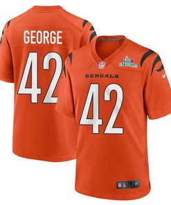 Allan George 42 Cincinnati Bengals Super Bowl LVII Champions Men Alternate Game Jersey - Orange