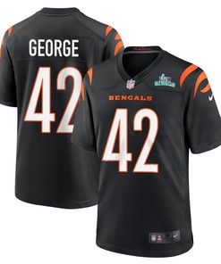 Allan George 42 Cincinnati Bengals Super Bowl LVII Champions Men Game Jersey - Black