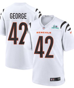 Allan George 42 Cincinnati Bengals Super Bowl LVII Champions Men Game Jersey - White