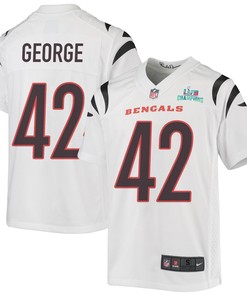 Allan George 42 Cincinnati Bengals Super Bowl LVII Champions Youth Game Jersey - White