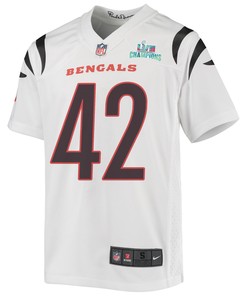 Allan George 42 Cincinnati Bengals Super Bowl LVII Champions Youth Game Jersey - White